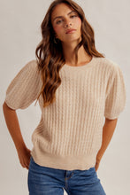 Load image into Gallery viewer, Hem &amp; Thread Mini Cable Knit Sweater
