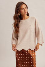 Load image into Gallery viewer, Hem &amp; Thread Scalloped Sweater~ also in Olive
