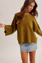 Load image into Gallery viewer, Hem &amp; Thread Scalloped Sweater~ also in Olive
