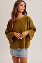 Load image into Gallery viewer, Hem &amp; Thread Scalloped Sweater~ also in Olive
