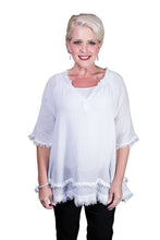 Load image into Gallery viewer, Zariah Crinkle Linen Raw Edge Top~ arriving next week!
