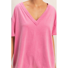 Load image into Gallery viewer, Washed V-Neck Oversized Tee
