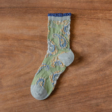 Load image into Gallery viewer, Rufia - Bohemian Embossed Floral Socks~ Many colors!
