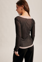 Load image into Gallery viewer, Hem &amp; Thread Double Mesh Layer Scoop Top
