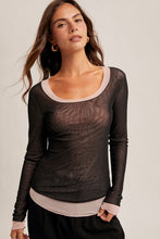 Load image into Gallery viewer, Hem &amp; Thread Double Mesh Layer Scoop Top
