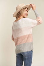 Load image into Gallery viewer, Faith Pink Colorblock Sweater
