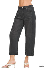 Load image into Gallery viewer, High Rise Barrel-leg Cropped Color Denim Pants
