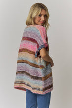 Load image into Gallery viewer, STRIPED PATCH SHORT SLEEVE KNIT CARDIGAN
