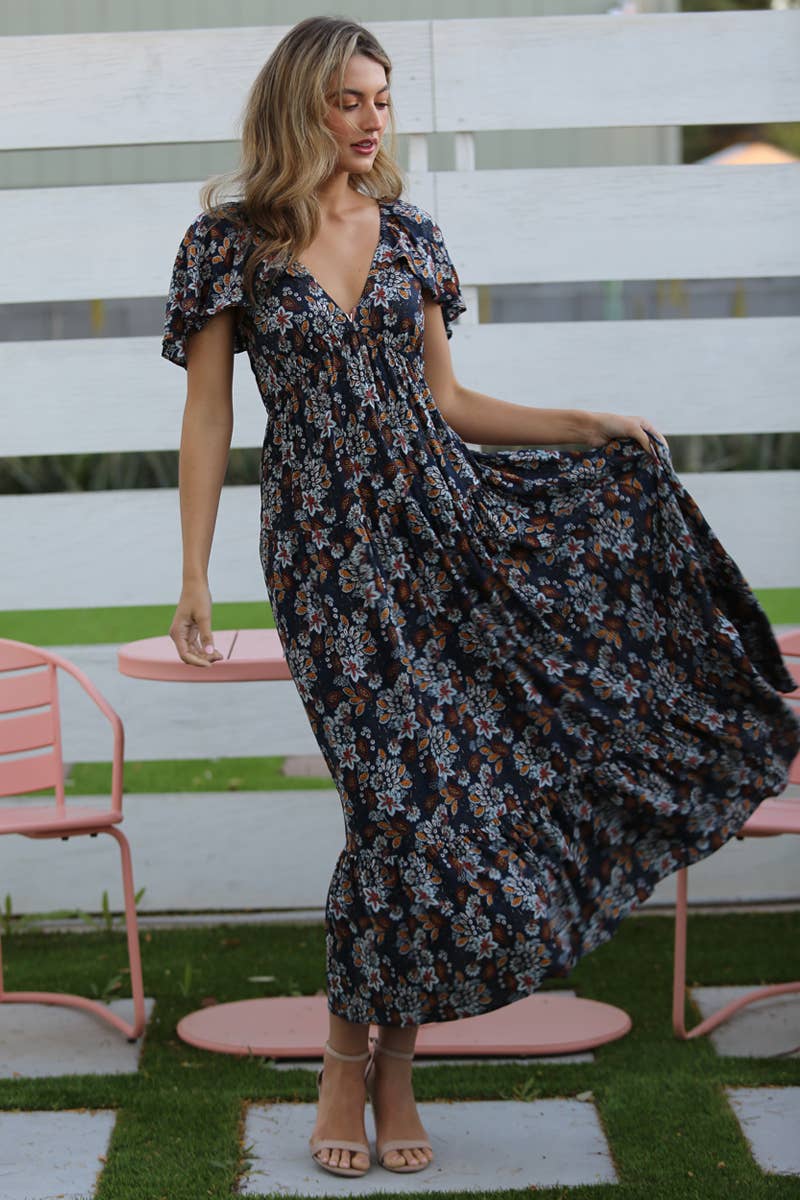 Rebecca Flutter Sleeve Dress
