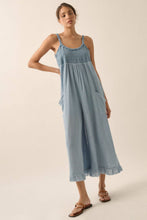 Load image into Gallery viewer, Maggie Cotton Smocked Ruffled Wide-Leg Cropped Jumpsuit
