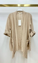 Load image into Gallery viewer, MILIO MANOIL LINEN ASYMMETRICAL DRAPEY CARDIGAN
