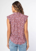 Load image into Gallery viewer, Monique Floral Flutter Sleeve Top
