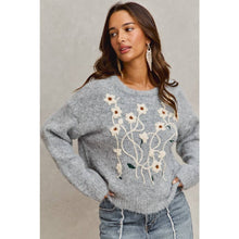 Load image into Gallery viewer, Jane Floral Embroidered Sweater Top

