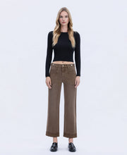 Load image into Gallery viewer, Mocha High Rise Tab Slim Jeans
