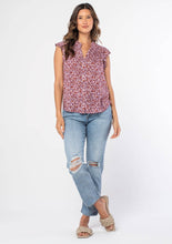 Load image into Gallery viewer, Monique Floral Flutter Sleeve Top
