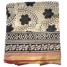 Load image into Gallery viewer, Black/Tan Naturally Dyed Block Printed Zari Sarong
