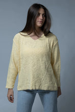 Load image into Gallery viewer, Avalin Cable Stitch V Neck Sweater~ in Navy &amp; White &amp; Coral

