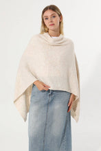 Load image into Gallery viewer, Cowl Neck Knit Poncho Wrap Shawl Women Asymmetrical Cape
