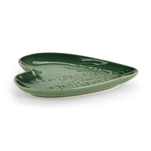 Load image into Gallery viewer, Green Pressed Floral Heart Dish
