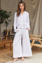 Load image into Gallery viewer, Alicia Linen Button Down Eyelet Jacket
