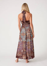 Load image into Gallery viewer, Bohemian Floral Smocked Halter Maxi Dress
