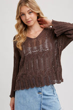 Load image into Gallery viewer, The Open Knit Sweater V-Neck Pullover
