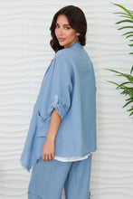 Load image into Gallery viewer, MILIO MANOIL LINEN ASYMMETRICAL DRAPEY CARDIGAN

