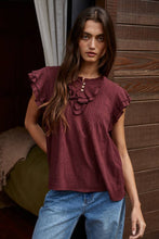 Load image into Gallery viewer, Logan Woven Cotton Linen Flutter Top~ also in Indigo, Black &amp; Wine
