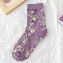 Load image into Gallery viewer, Rufai Purple Embossed Women&#39;s Socks
