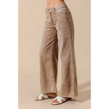Load image into Gallery viewer, Wide Leg Flared Washed Corduroy Pants with Side Slits~ also in Mocha 10/20
