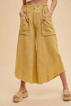 Load image into Gallery viewer, Mineral Washed Fray Hem Linen Cotton Wide Pants
