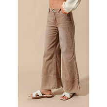 Load image into Gallery viewer, Wide Leg Flared Washed Corduroy Pants with Side Slits~ also in Mocha 10/20
