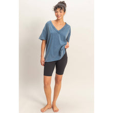 Load image into Gallery viewer, Washed V-Neck Oversized Tee
