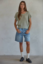 Load image into Gallery viewer, Shai Knit Sweater See Through Short Sleeve Pullover Top
