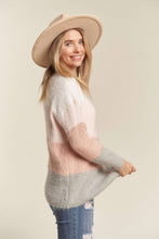 Load image into Gallery viewer, Faith Pink Colorblock Sweater
