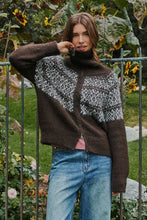 Load image into Gallery viewer, Nordic Fair Isle Zip Up Sweater Jacket
