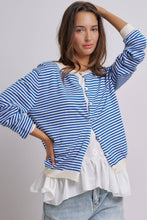 Load image into Gallery viewer, Breton Striped Knit Button Front Cardigan
