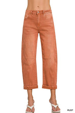 Load image into Gallery viewer, Vanilla Monkey High rise barrel leg cropped color denim pants
