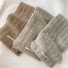 Load image into Gallery viewer, Avocado Green Wool Cable Knit Winter Scarf
