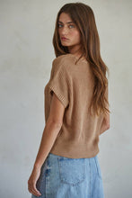 Load image into Gallery viewer, Shai Knit Sweater See Through Short Sleeve Pullover Top
