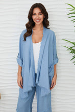 Load image into Gallery viewer, MILIO MANOIL LINEN ASYMMETRICAL DRAPEY CARDIGAN
