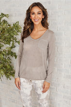 Load image into Gallery viewer, Italian  Burnout Long Sleeve Pocket Tee~ in several colors
