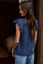 Load image into Gallery viewer, Logan Woven Cotton Linen Flutter Top~ also in Indigo, Black &amp; Wine
