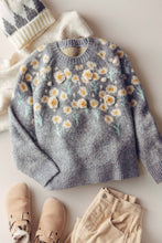 Load image into Gallery viewer, Urban Daizy Embossed Floral Knit Sweater~ coming soon
