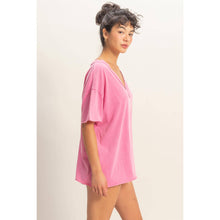 Load image into Gallery viewer, Washed V-Neck Oversized Tee

