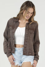 Load image into Gallery viewer, Freedom Chocolate Tencel Denim Jacket

