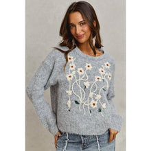 Load image into Gallery viewer, Jane Floral Embroidered Sweater Top

