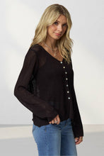 Load image into Gallery viewer, Ariette  Black Knit Lightweight Cardigan
