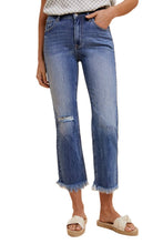 Load image into Gallery viewer, Vanilla Monkey Comfort Stretch Straight Leg Frayed Hem Jeans~ coming 8/1
