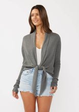 Load image into Gallery viewer, Lyla Waffle Knit Long Sleeve Tie Front Cardigan
